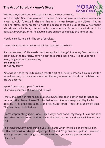 side 1 of amy's story