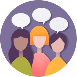 a group of people sharing their voice