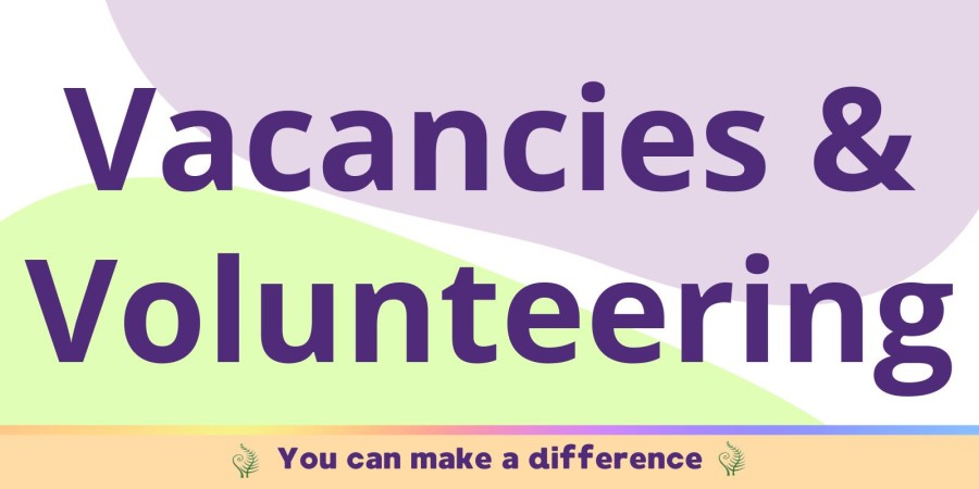 banner saying 'vacancies and volunteering'